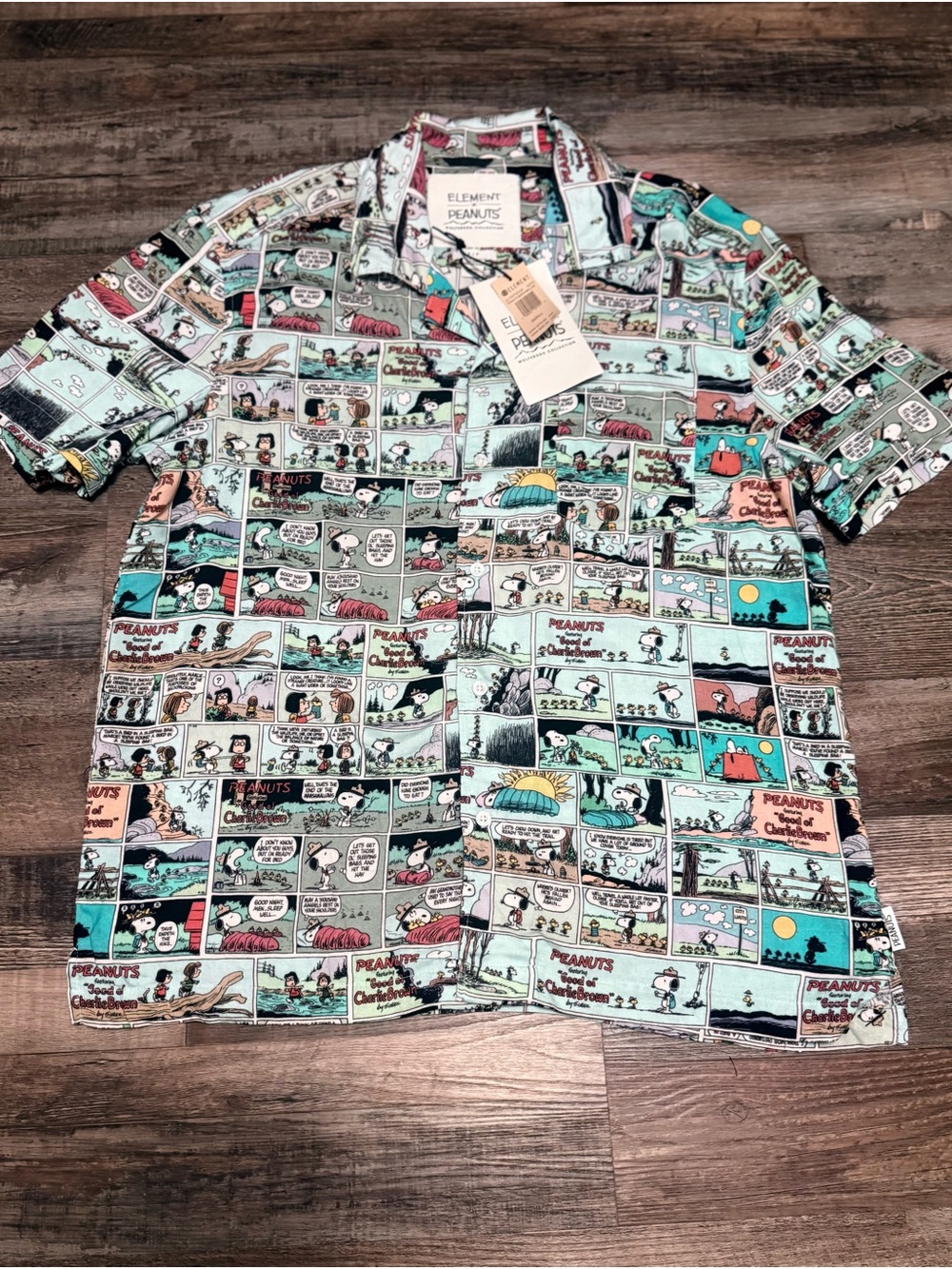 Element Peanuts Comic Panel Button-Down Shirt NWT Size Small - Picture 3 of 9